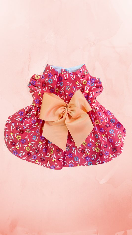 VESTIDO NARANJA FLORAL
